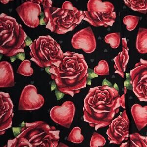 LuLaRoe Rose Heart Valentine Printed Leggings NEW Tall and Curvy TC Size 12-18